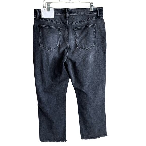 Loft Destructed The Straight Crop High Rise Jean Washed Black 32/14 - Picture 7 of 14